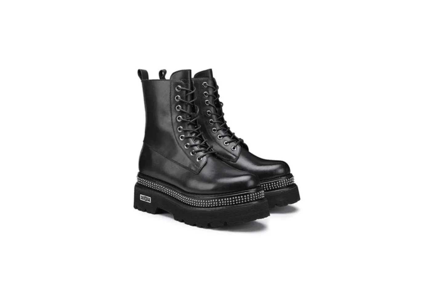Cult Anfibi*Anfibi Da Donna In Pelle Con Borchie Greta Clw323609 Black