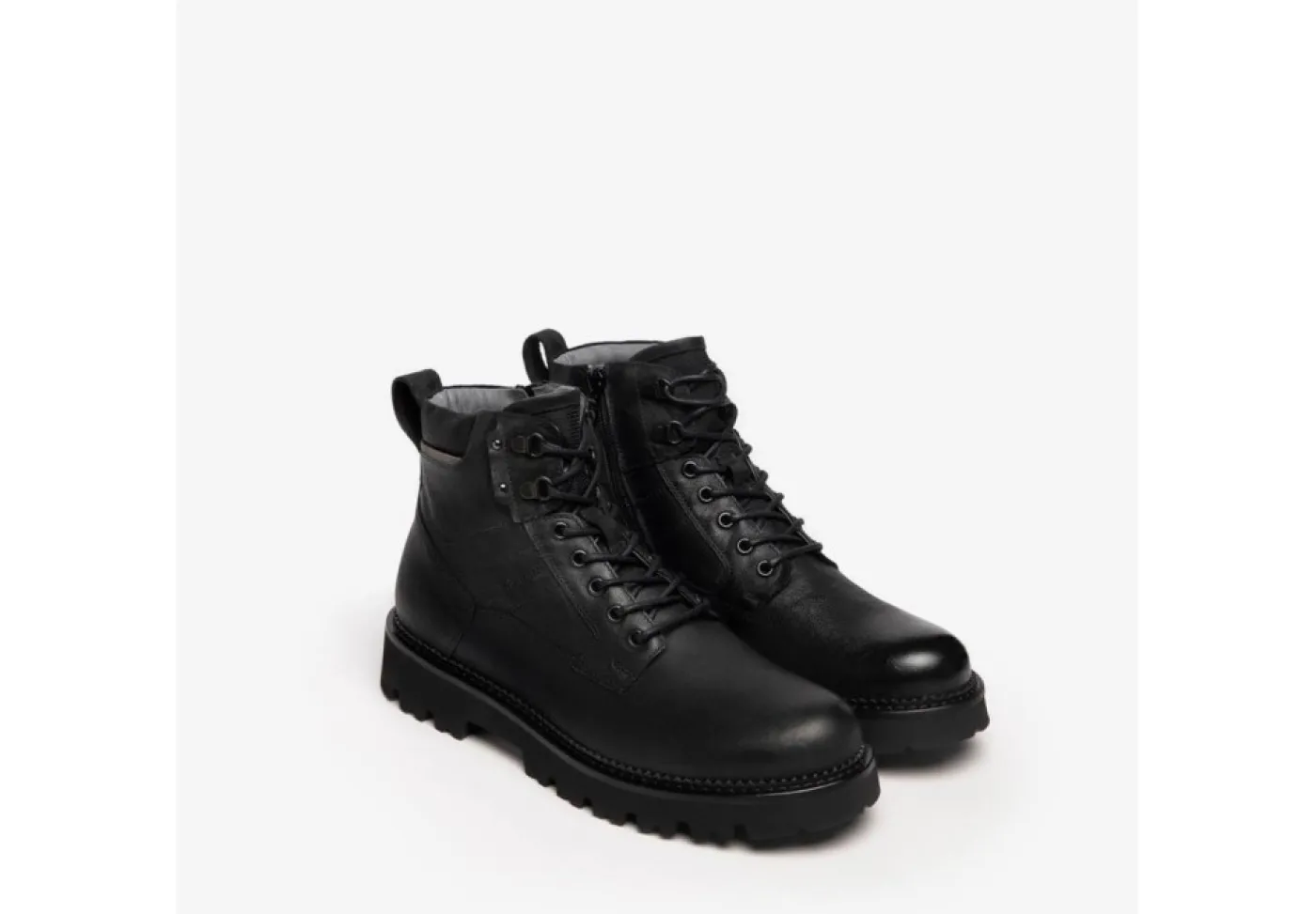 Nero Giardini Con Lacci*Anfibi Da Uomo In Pelle Con Logo I202610U Nero