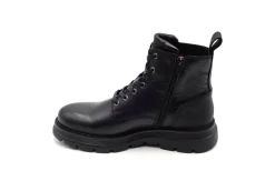 * Con Lacci*Anfibio Ambitious In Pelle Nero Casual Lacci Zip
