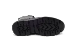 * Con Lacci*Anfibio Ambitious In Pelle Nero Casual Lacci Zip