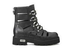 Cult Anfibi*Anfibio Cut Out In Pelle Con Zip Clw340600 Slash Nero