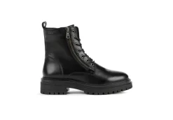 Geox Anfibi*Anfibio Da Donna Con Lacci E Zip Iridea D16Hrf Nero
