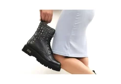 Cult Anfibi*Anfibio Da Donna In Pelle Con Borchie Clw349200 Black