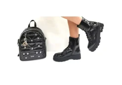 Cult Anfibi*Anfibio In Vernice Con Zip Cle104102 Black