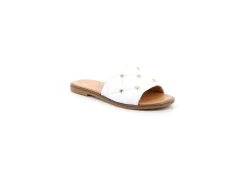 Grunland Ciabatte A Fascia*Ciabatta Con Borchie Da Donna In Pelle Ci3004 Bianco