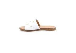 Grunland Ciabatte A Fascia*Ciabatta Con Borchie Da Donna In Pelle Ci3004 Bianco