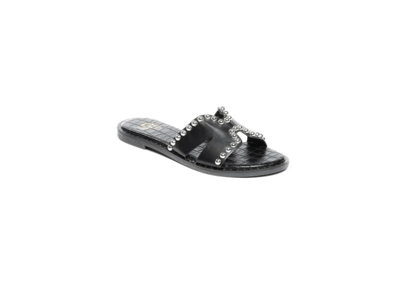 Gold&Gold Ciabatte A Fascia*Ciabatta Da Donna Flat Con Borchie Goldegold Gp22-285 Nero