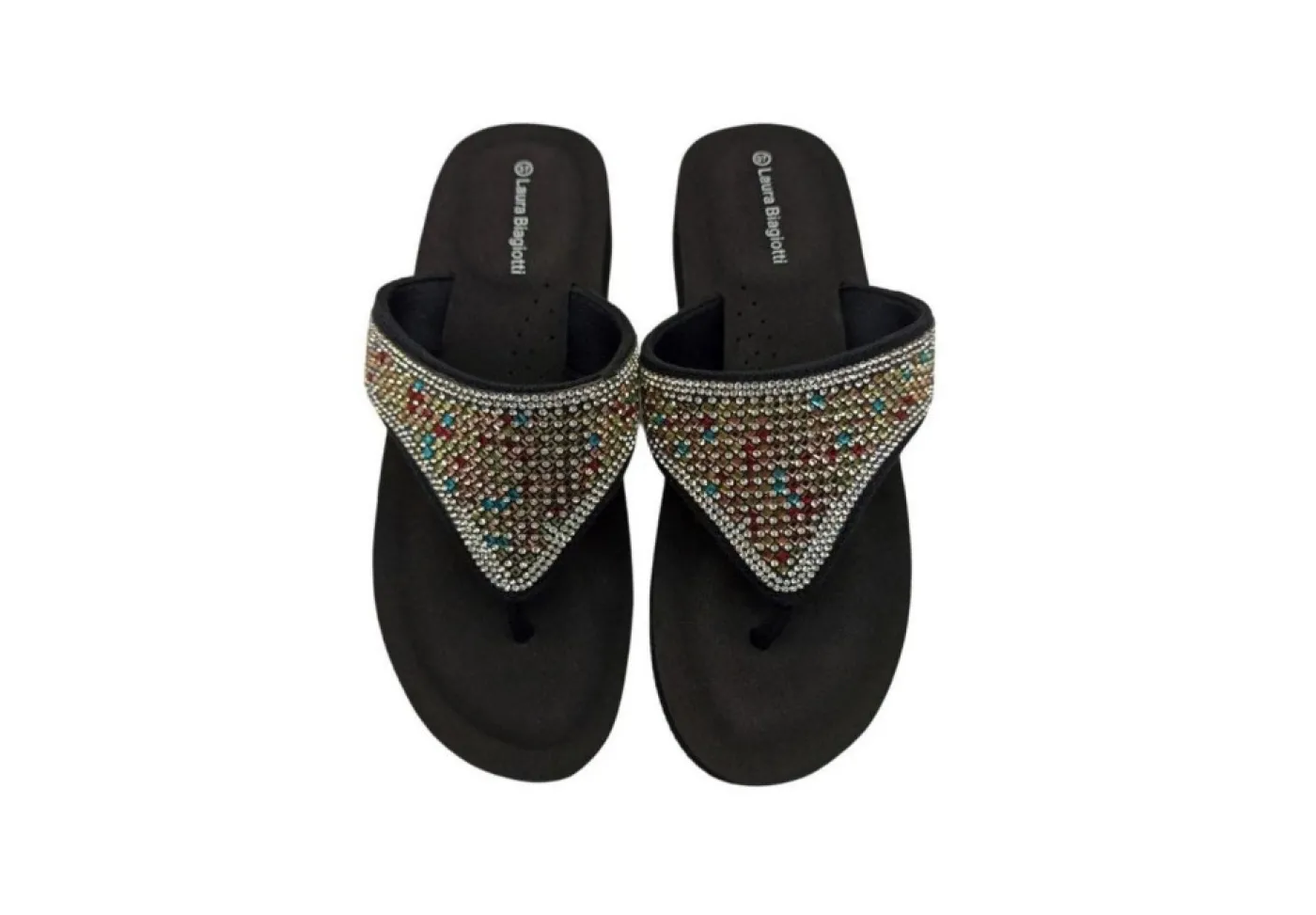 Laura Biagiotti Ciabatte Infradito*Ciabatta Da Donna Infradito Con Strass 7701 Black