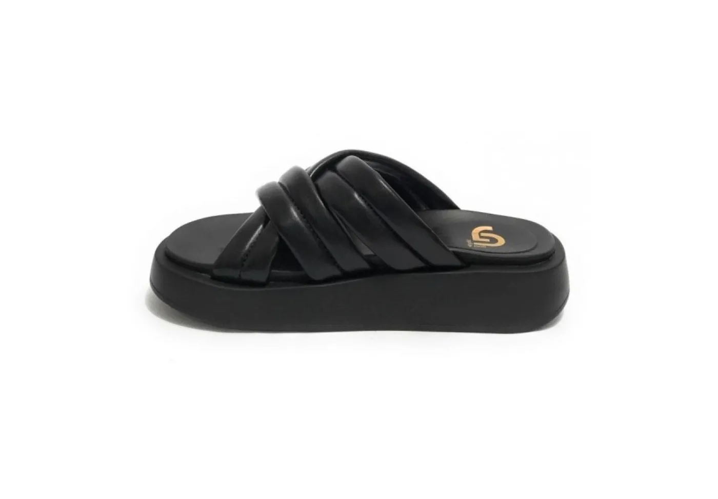 Gold&Gold Ciabatte A Fascia*Ciabatta Da Donna Platform Goldegold Gj633 Nero