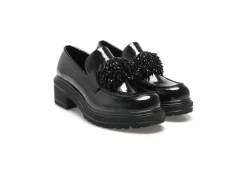 Queen Helena Stringate*Mocassino Con Tacco A Blocco Scarpa X27-108