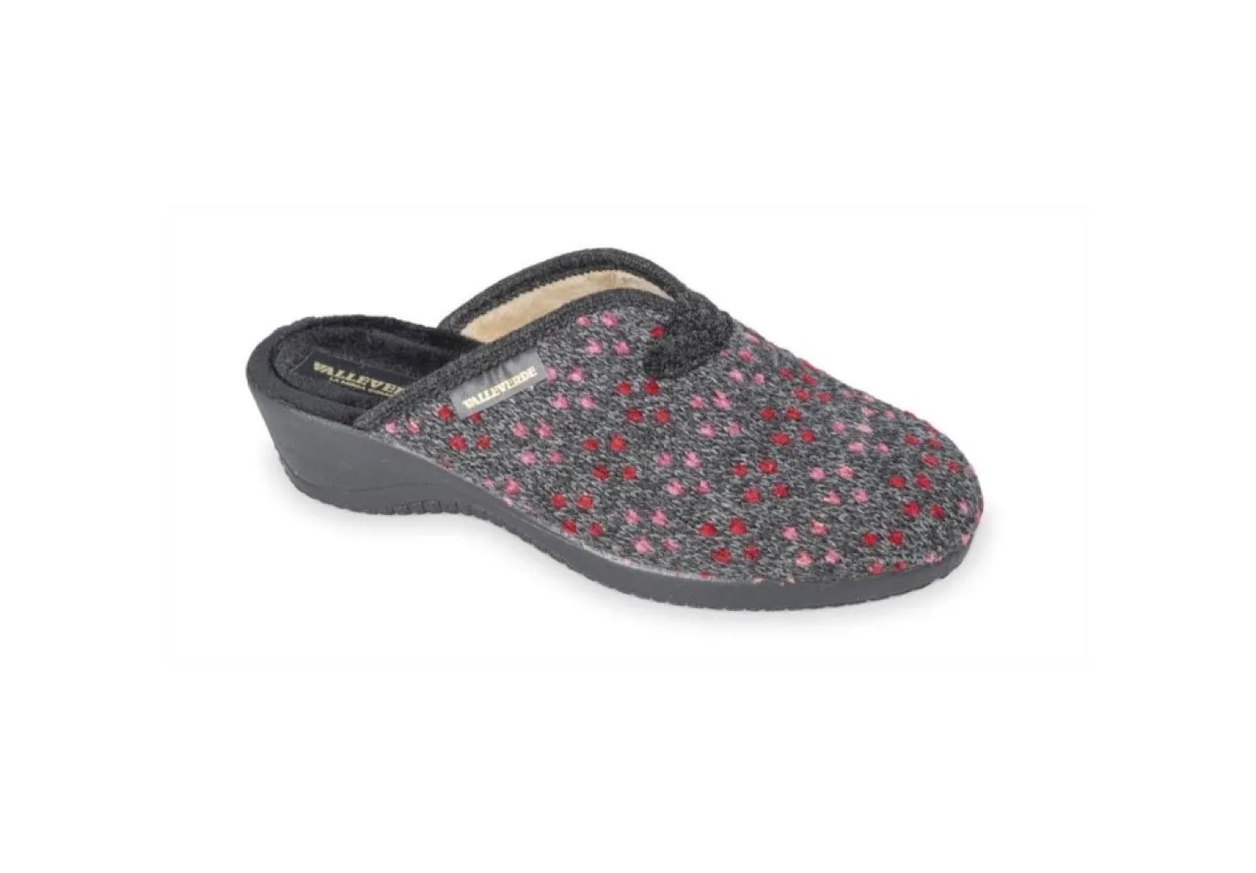 Valleverde Pantofole*Pantofola Da Donna Con Cuori 26153 Nero