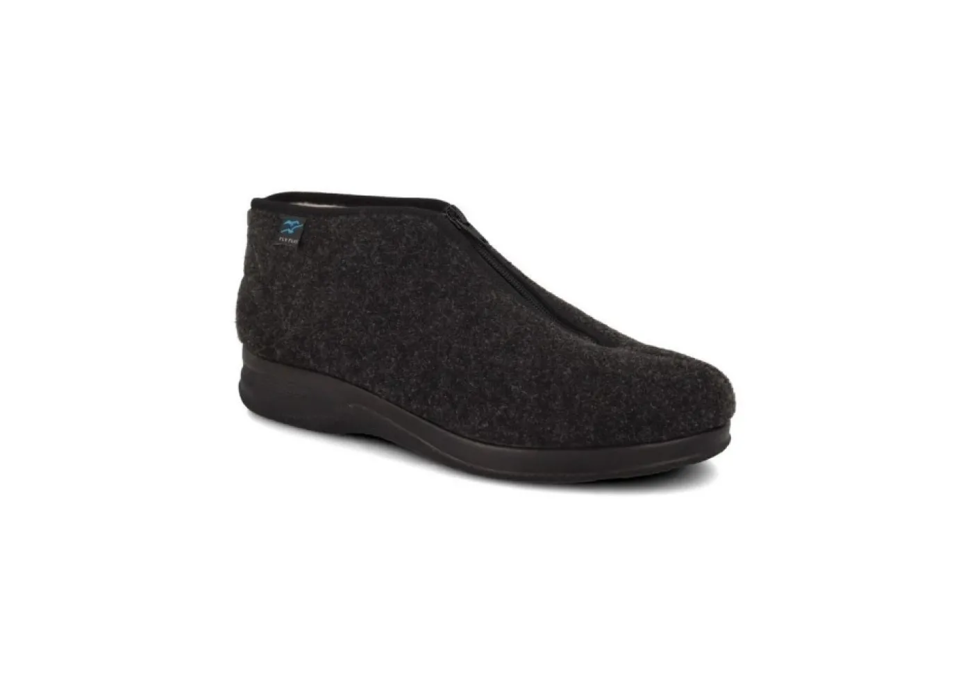 Fly Flot Pantofole*Pantofola Da Uomo In Vera Lana Q788Il Nero