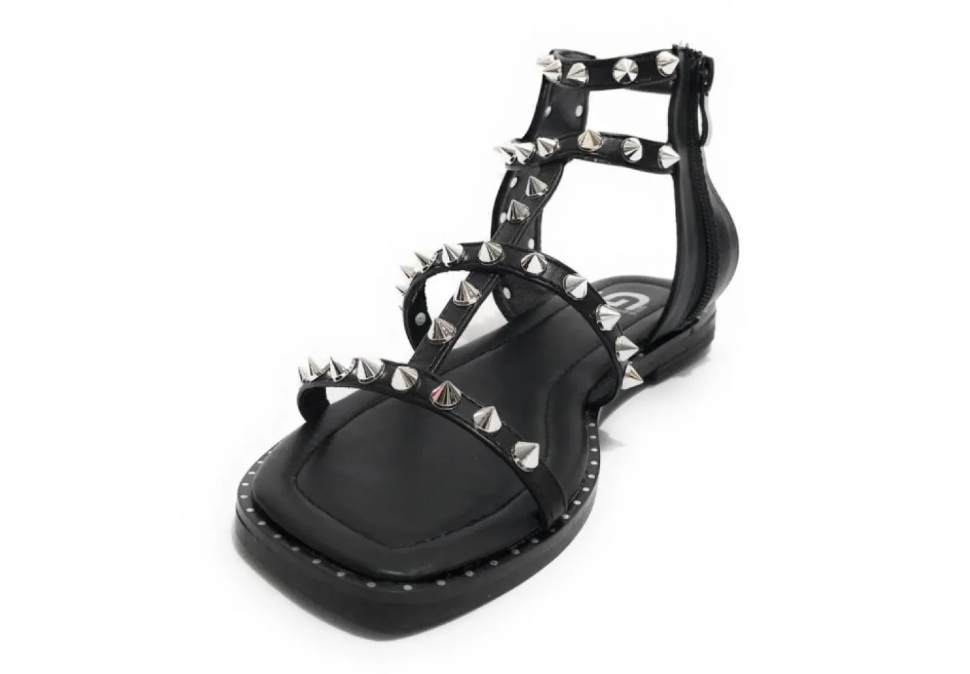 Gold&Gold Sandali Bassi*Sandalo Da Donna Con Borchie Goldegold Gp22-279 Nero