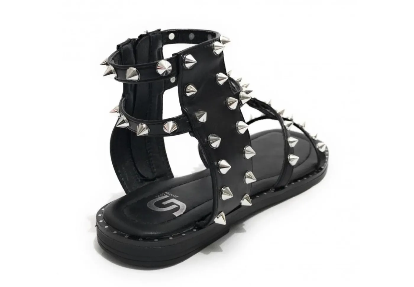 Gold&Gold Sandali Bassi*Sandalo Da Donna Con Borchie Goldegold Gp22-279 Nero