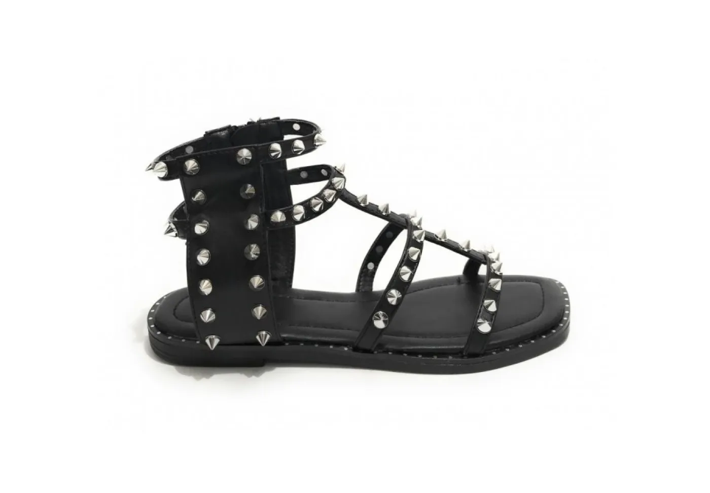 Gold&Gold Sandali Bassi*Sandalo Da Donna Con Borchie Goldegold Gp22-279 Nero