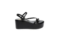 Gold&Gold Zeppe*Sandalo Da Donna Con Incrocio E Borchie Goldegold Gp22-319 Nero