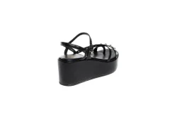 Gold&Gold Zeppe*Sandalo Da Donna Con Incrocio E Borchie Goldegold Gp22-319 Nero