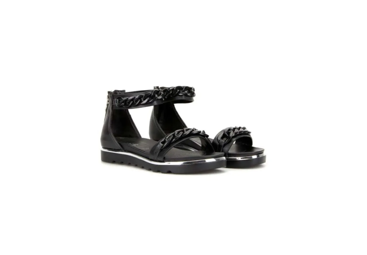 Keys Sandali Bassi*Sandalo Da Donna Con Zip E Catene K6480