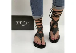Cult Sandali Bassi*Sandalo Da Donna Infradito Modello Schiava In Pelle Clw343000 Bla