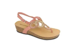 Valleverde Sandali Bassi*Sandalo Da Donna Infradito In Pelle Con Strass 42102 Rosa