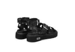 Cult Sandali Bassi*Sandalo Da Donna Regolabile In Pelle Clw344200 Nero
