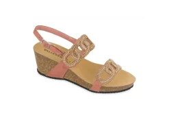 Valleverde Zeppe*Sandalo Da Donna Scamosciato Con Strass 42151 Rosa