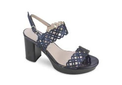 Valleverde Sandali Alti*Sandalo Elegante Da Donna In Pelle Con Tacco 45380 Blu