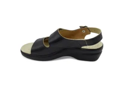 Valleverde Sandali Bassi*Sandalo In Pelle Anatomico Regolabile 25313 Nero