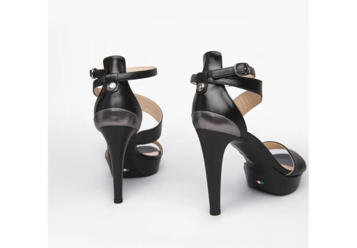 Nero Giardini Sandali Alti*Sandalo In Pelle Elegante Con Tacco E012820De Nero