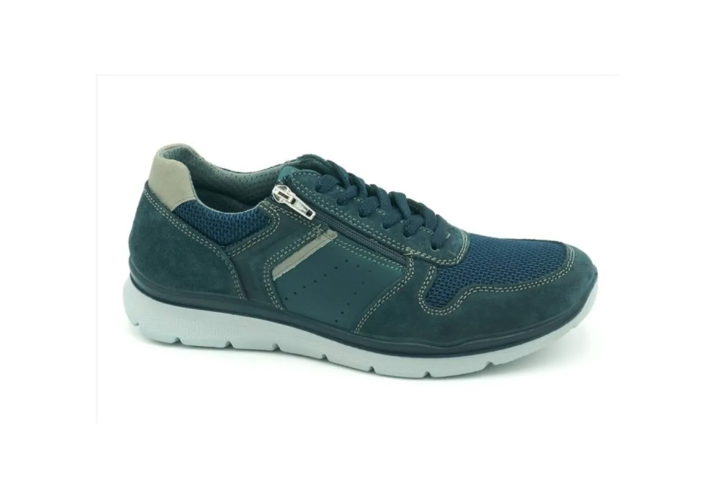 Imac Sneakers Basse*Scarpa Da Uomo In Tessuto E Pelle Con Zip 702110 Blu
