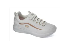 Skechers Sportive*Scarpa Sportiva Da Donna In Pelle Con Memory Foam Synergy 2.0- Heavy Metal White