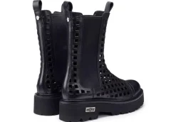 Cult Tronchetti*Scarpa Stivaletto Chelsea Da Donna In Pelle Traforato Nero