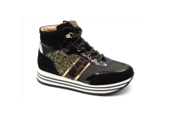 Nero Giardini Teens Sneakers Alte*Scarponcini In Pelle Con Glitter Platform I131970F Nero