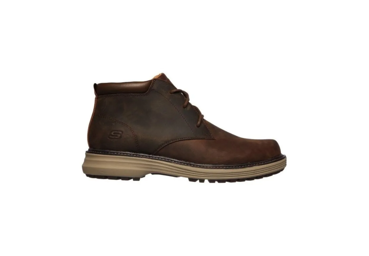 Skechers Con Lacci*Scarponcino Da Uomo In Pelle Con Memory Foam 204266 Cdb