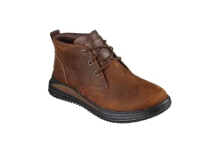 Skechers Con Lacci*Scarponcino Da Uomo In Pelle Memory Foam Air Cooled 204670