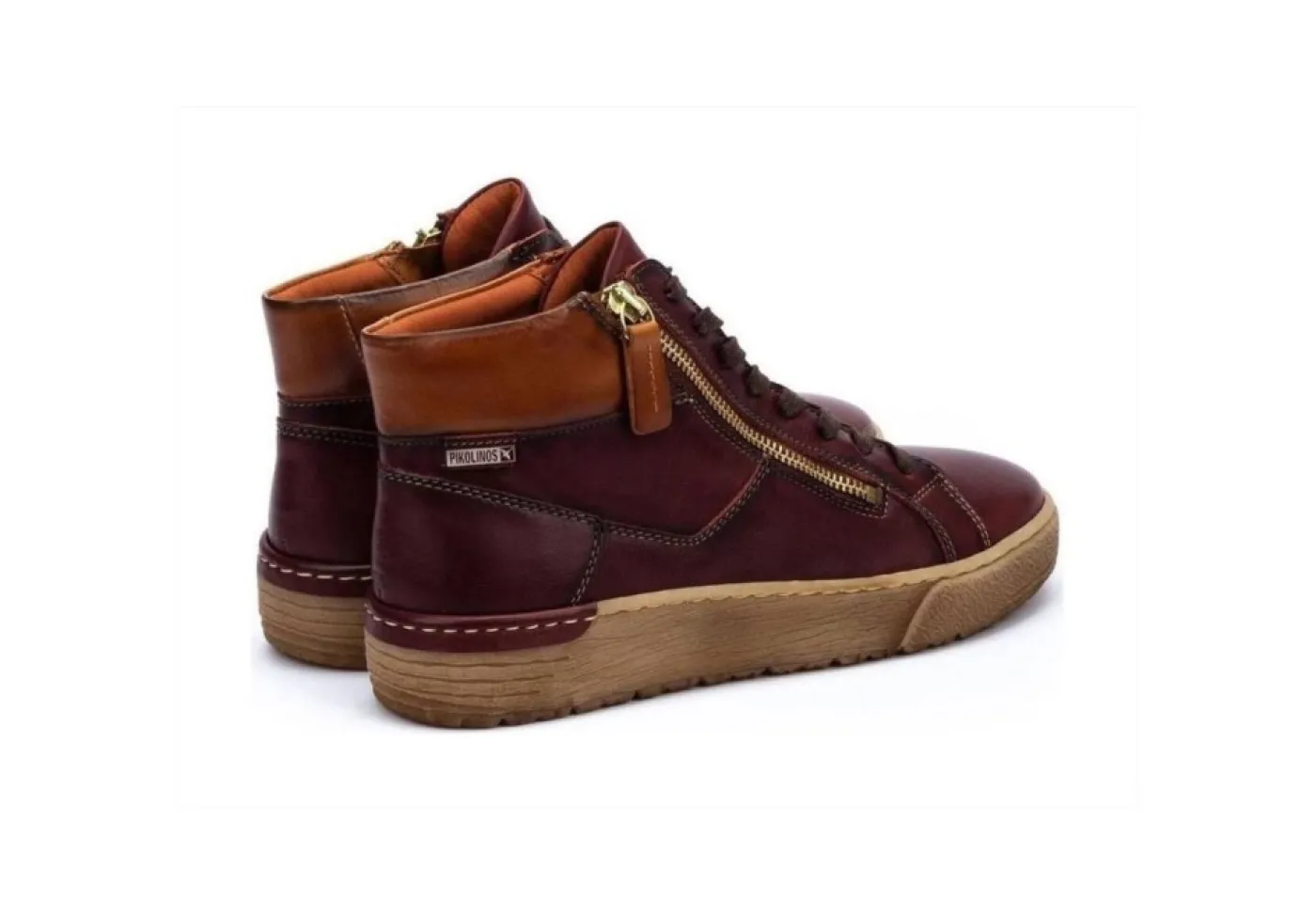 Pikolinos Anfibi*Sneaker Alta Da Donna In Pelle Vitoria W0T-7559C2 Garnet