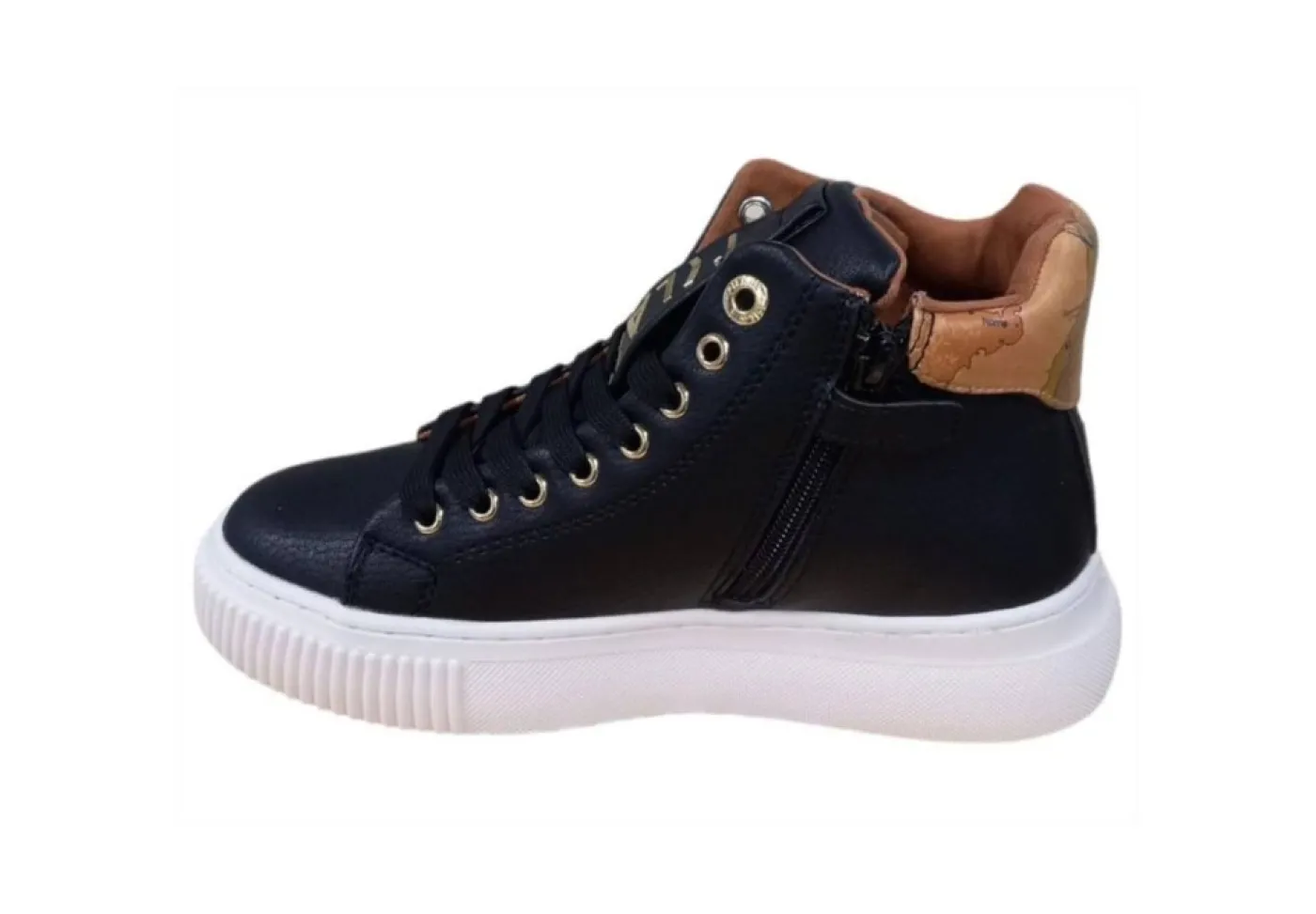 Alviero Martini J Platform*Sneaker Da Donna Alta Platform 1306 Black Geo Beige