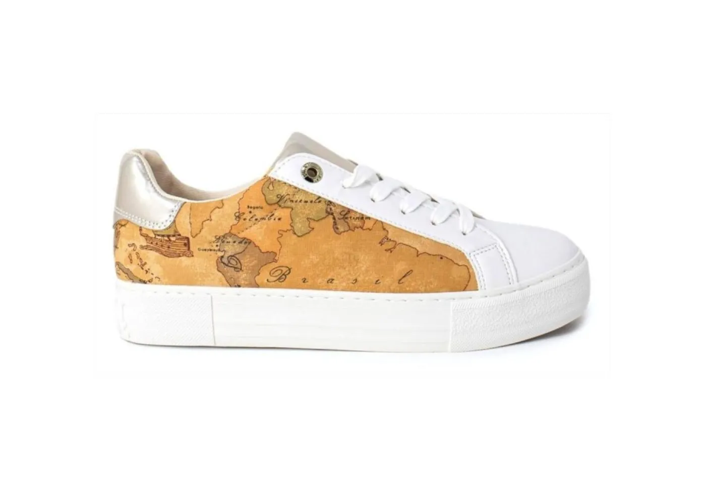 Alviero Martini J Platform*Sneaker Da Donna Platform 1146 White Beige Geo. Nu