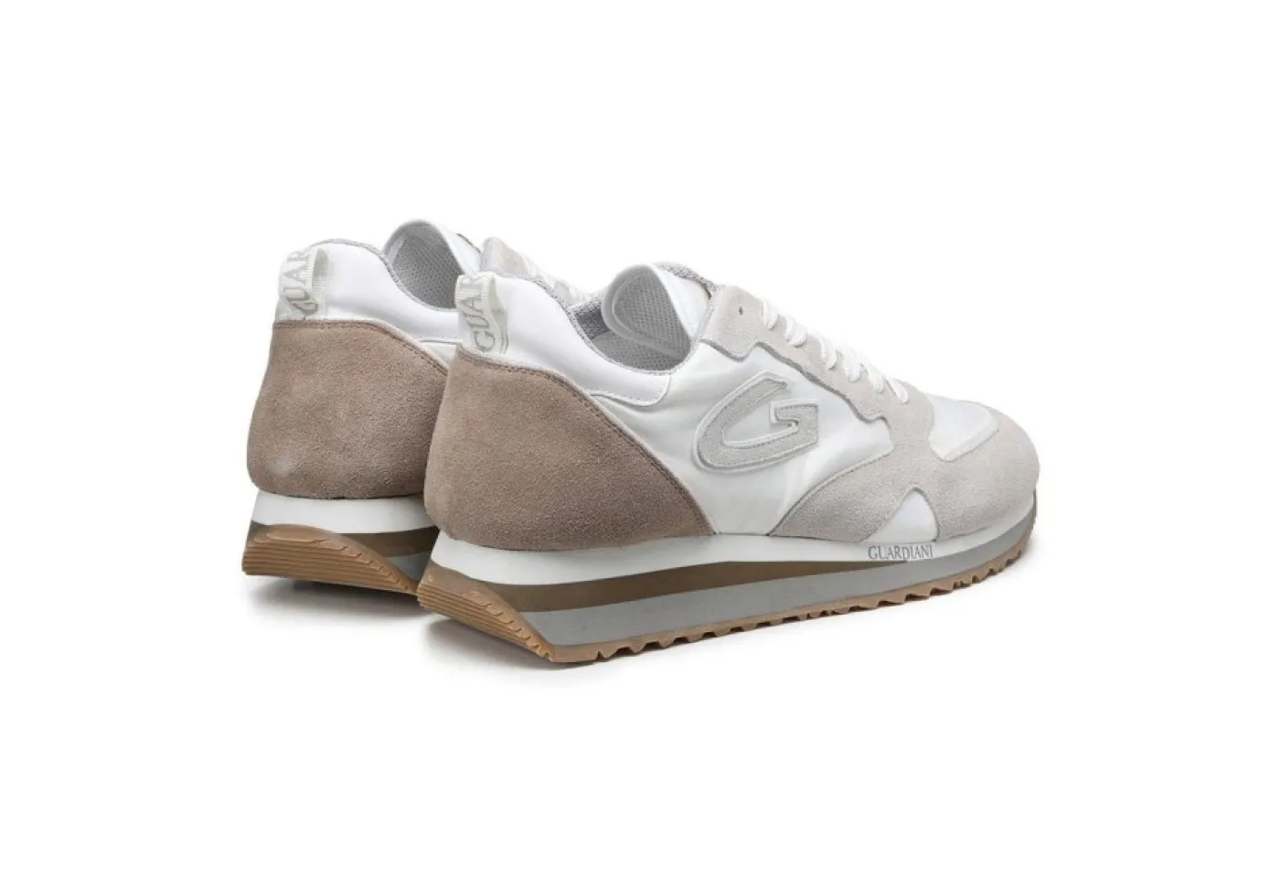 Guardiani Sneakers Basse*Sneaker Da Uomo In Pelle Agm009200 Pearl White