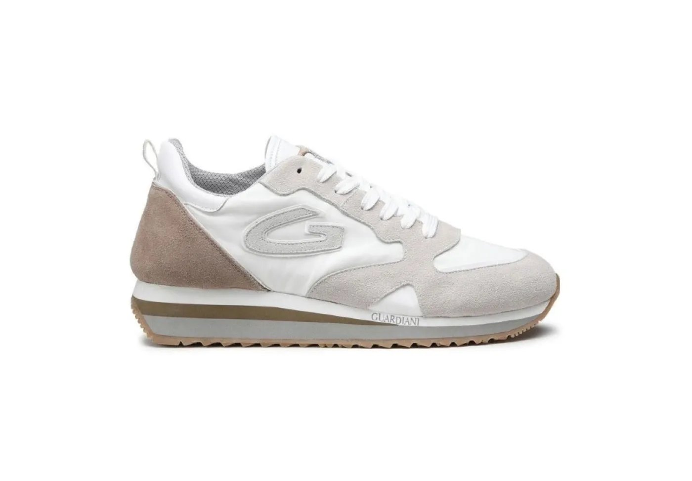 Guardiani Sneakers Basse*Sneaker Da Uomo In Pelle Agm009200 Pearl White
