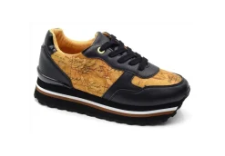 Alviero Martini J Platform*Sneaker In Similpelle Platform Con Glitter 1004 Black Geo Beige