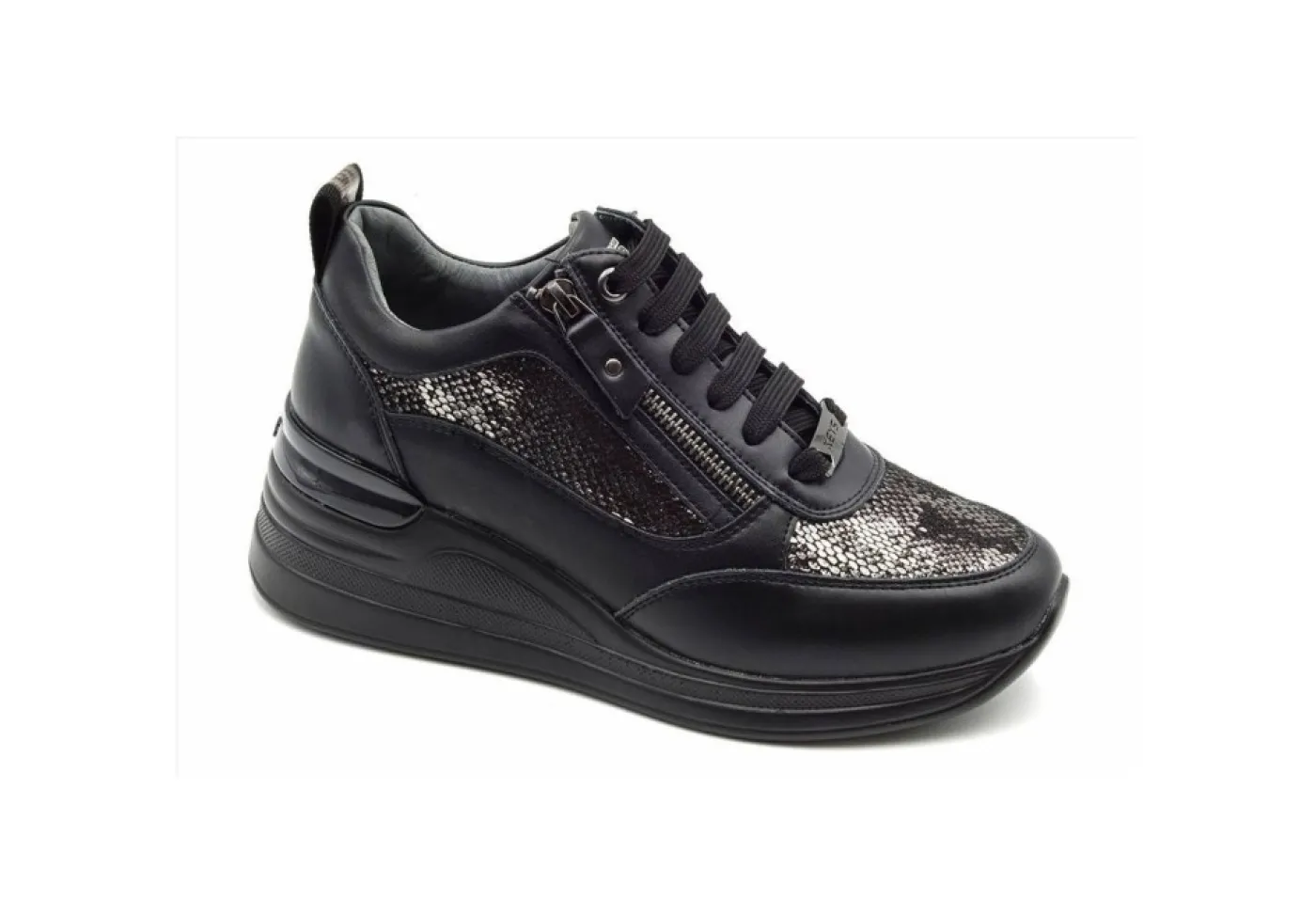 Keys Sneakers Basse*Sneakers Con Zeppa E Zip K-5512 Black