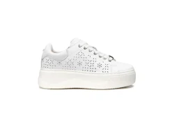 Cult Platform*Sneakers Da Donna In Pelle Traforata Clw337102 Bianche