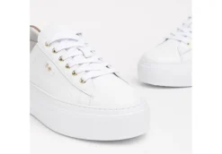 Nero Giardini Platform*Sneakers Da Donna In Pelle Con Borchiette Bianche