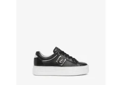 Nero Giardini Platform*Sneakers Da Donna In Pelle Nera Con Logo Platform