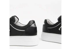 Nero Giardini Platform*Sneakers Da Donna In Pelle Nera Con Logo Platform
