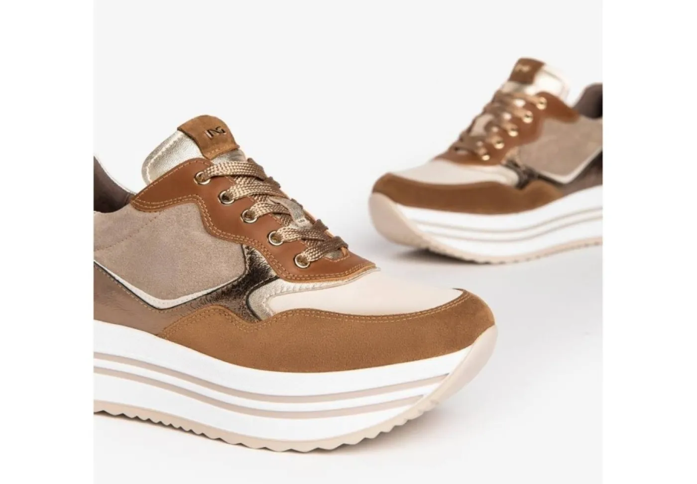 Nero Giardini Platform*Sneakers Da Donna In Pelle Camoscio I205284D Malto