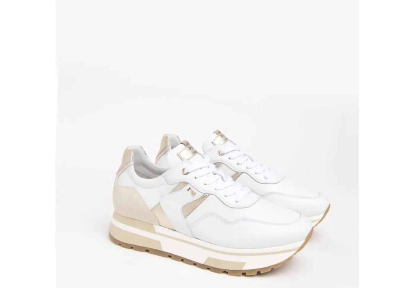 Nero Giardini Platform*Sneakers Da Donna In Pelle Platform Bianco