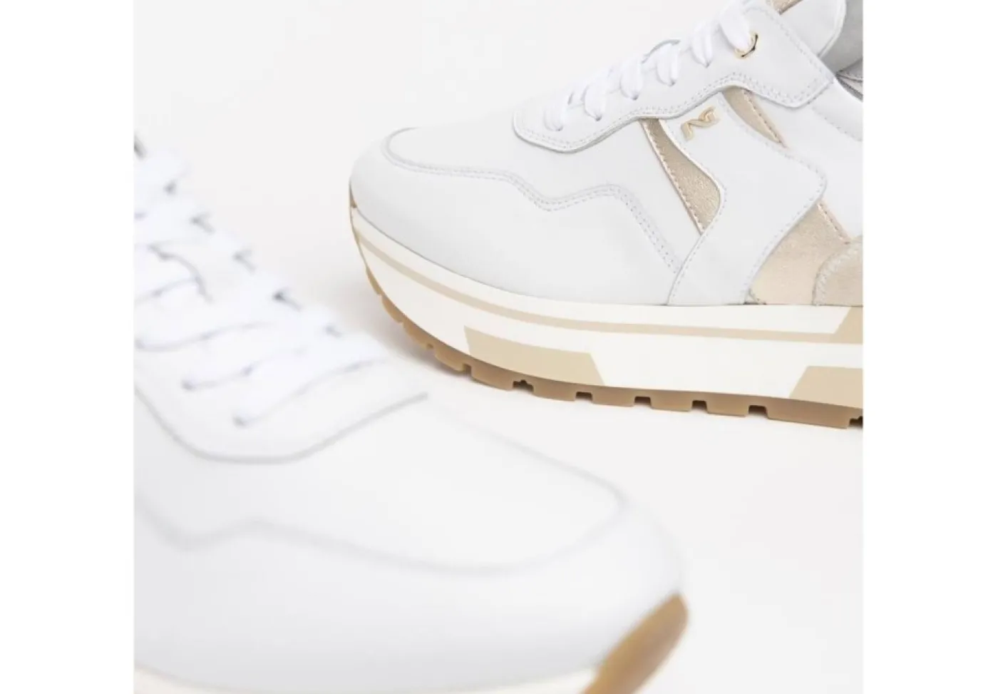 Nero Giardini Platform*Sneakers Da Donna In Pelle Platform Bianco