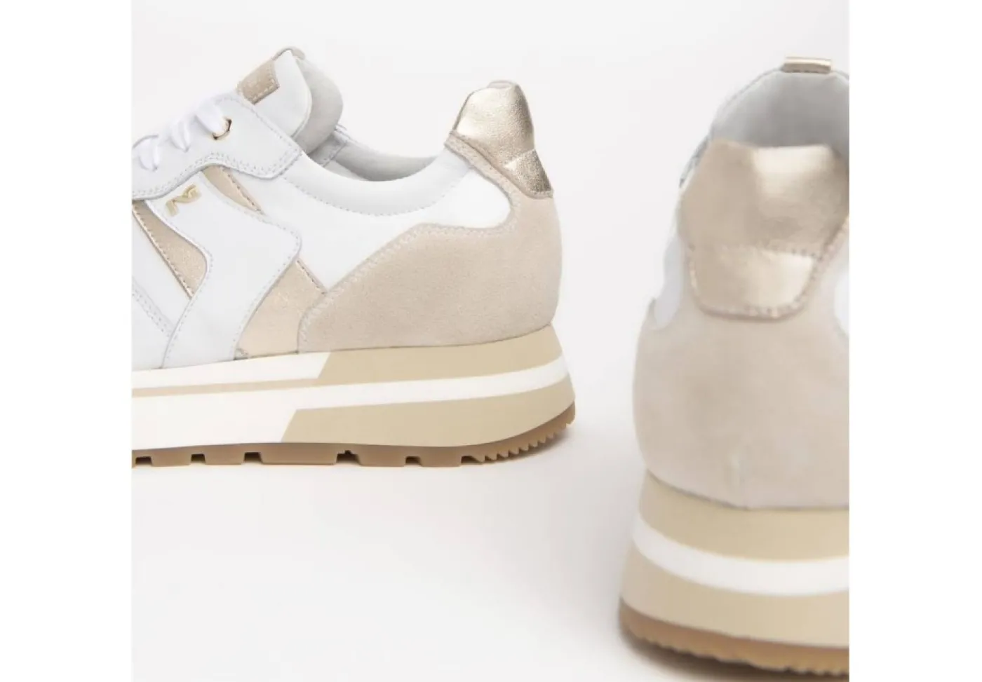 Nero Giardini Platform*Sneakers Da Donna In Pelle Platform Bianco